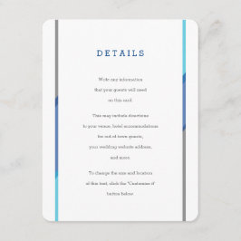 モダンバー（ユダヤ教の）バル・ミツバー招待状挿入 |青+ティール（緑がかった色） エンクロージャーカード