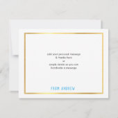 モダンバー(ユダヤ教の)バル・ミツバー頭が切れるはっきりした感謝していユーグレイ サンキューカード (裏面)