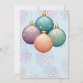 モダンパステルクリスマスオーナメントベビーシャワー 招待状 (裏面)