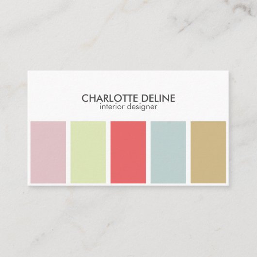 モダンパステルシンプルインテリアデザイストライプのナー 名刺 (正面)