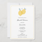 モダンパステルシンプルシトラスレモンブライダルシャワー 招待状 (正面)