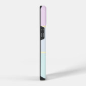 モダンパステルストライプ,ピンクフラミンゴ iPhoneケース (右側面)