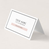 モダンパステルピンク&ブラック名刺 名刺 (正面)