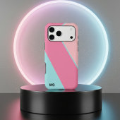 モダンパステルピンク&ブルー抽象モノグラム Case-Mate iPhoneケース