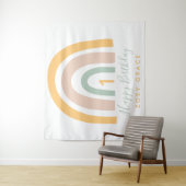 モダンパステルレインボーガールの誕生日 タペストリー (インサイチュ)