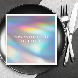 モダンパステルレインボーマーメイドユニコーンホログラフィック スタンダードカクテルナプキン