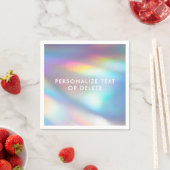 モダンパステルレインボーマーメイドユニコーンホログラフィック スタンダードカクテルナプキン (インサイチュ)