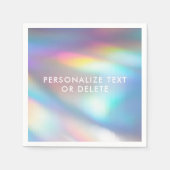 モダンパステルレインボーマーメイドユニコーンホログラフィック スタンダードカクテルナプキン (正面)