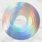 モダンパステルレインボーマーメイドユニコーンホログラフィック ワイングラスタグ (裏面)