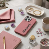 モダンパステル ダスティローズ風 カスタムネーム Case-Mate iPhoneケース