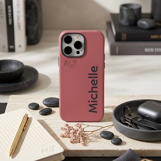 モダンパステル ダスティローズ風 カスタムネーム Case-Mate iPhoneケース