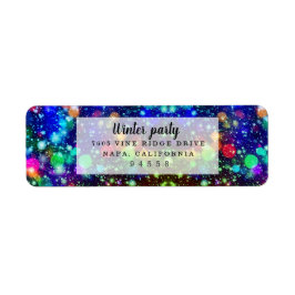 モダンパタースタイリッシュン冬パーティー ラベル