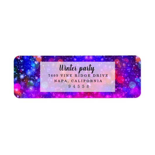 モダンパタースタイリッシュン冬パーティー ラベル (正面)