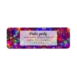 モダンパタースタイリッシュン冬パーティー ラベル