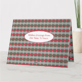 モダンパターン（の模様が）あるクリスマス サンキューカード (裏面)