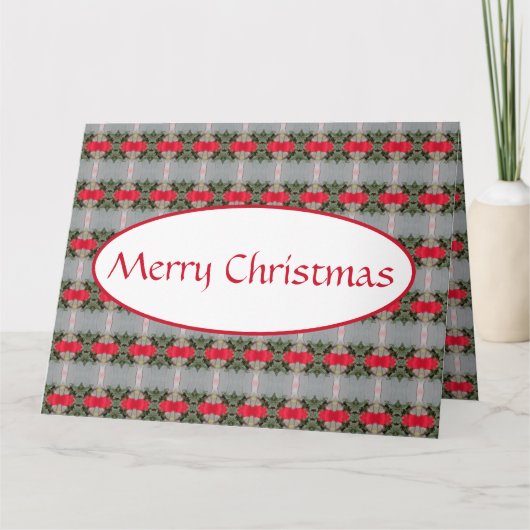 モダンパターン（の模様が）あるクリスマス サンキューカード (正面)