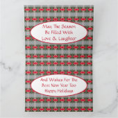 モダンパターン（の模様が）あるクリスマス サンキューカード (内部)