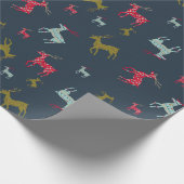 モダンパターン(の模様が)あるトナカイ ラッピングペーパー (角)