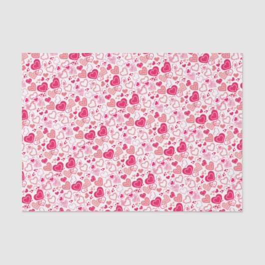 モダンパターン（の模様が）あるハートバレンタインデー 薄葉紙 (正面)