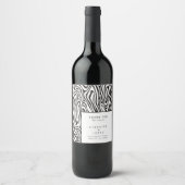 モダンパター結婚ン ワインラベル (正面)