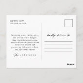 モダンパタ市松模様にーン・クリスマス・ファミリー写真 ポストカード (裏面)