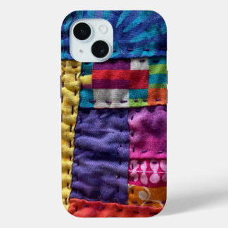 モダンパッチワークキルトのスマホケース iPhone 15ケース