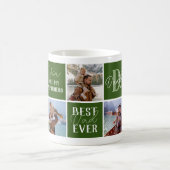 モダンパパグリーンフォトコラージュ コーヒーマグカップ (中央)