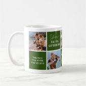 モダンパパグリーンフォトコラージュ コーヒーマグカップ (左)