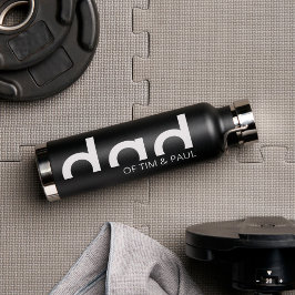 モダンパパシンプルデザイン（子供の名前を含む） ウォーターボトル