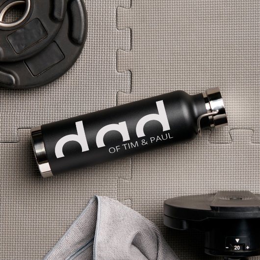 モダンパパシンプルデザイン（子供の名前を含む） ウォーターボトル