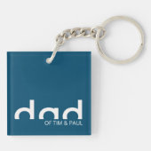 モダンパパシンプルデザイン(子供の名前を含む) キーホルダー (裏面)