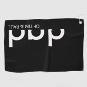 モダンパパシンプルデザイン(子供の名前を含む) ゴルフタオル (横)