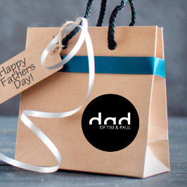 モダンパパシンプルデザイン（子供の名前を含む） ラウンドシール