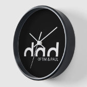 モダンパパシンプルデザイン（子供の名前を含む） 壁時計 (傾斜)