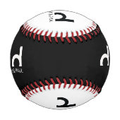 モダンパパシンプルデザイン（子供の名前を含む） 野球ボール (正面)