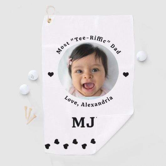 モダンパパパーソナライズされた写真クリエイト ゴルフタオル (インサイチュ)