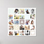 モダンパパ写真コラージュ父の日の家族の愛 キャンバスプリント (正面)