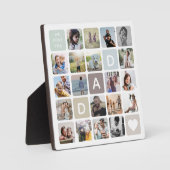 モダンパパ写真コラージュ父の日の家族の愛 フォトプラーク (正面)