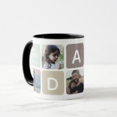 モダンパパ写真コラージュ父の日の家族の愛 マグカップ (正面左)