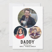 モダンパパ愛するオーバル3写真父の日 シーズンカード (正面)