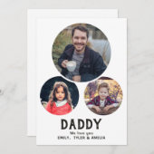 モダンパパ愛するオーバル3写真父の日 シーズンカード (正面/裏面)