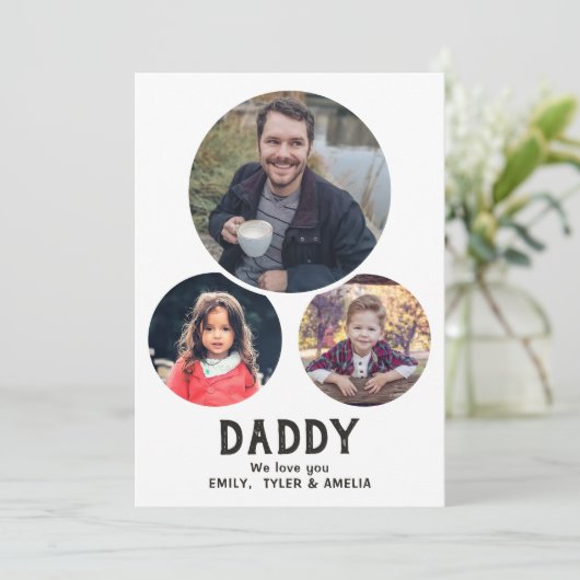 モダンパパ愛するオーバル3写真父の日 シーズンカード (スタンド正面)