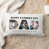 モダンパパ3フォトコラージュ切り出し父の日 ランバークッション (ブランケット)