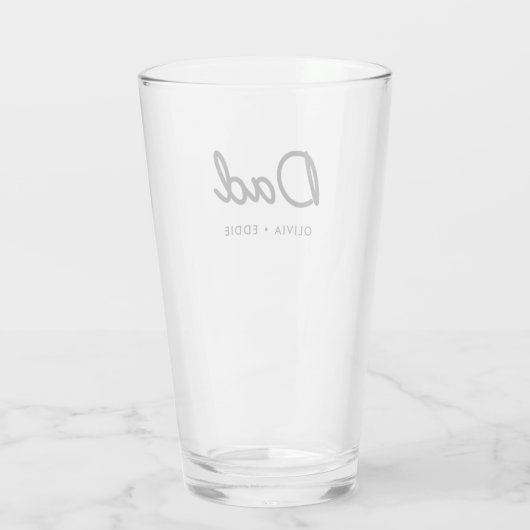 モダンパパ |子供の名前のお父さんの日のスクリプト タンブラーグラス (裏面)