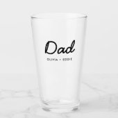 モダンパパ |子供の名前のお父さんの日のスクリプト タンブラーグラス (正面)