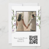 モダンパンジーの結婚式フォトQRコード 招待状 (裏面)