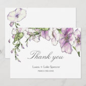 モダンパンジー結婚式のお礼 サンキューカード (正面/裏面)