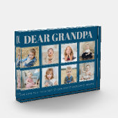 モダンパーソナライズされたおじいちゃん8枚の写真が大好き フォトブロック (左)
