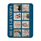 モダンパーソナライズされたおじいちゃん8枚の写真が大好き マグネット (縦)