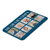 モダンパーソナライズされたおじいちゃん8枚の写真が大好き マグネット (左側)